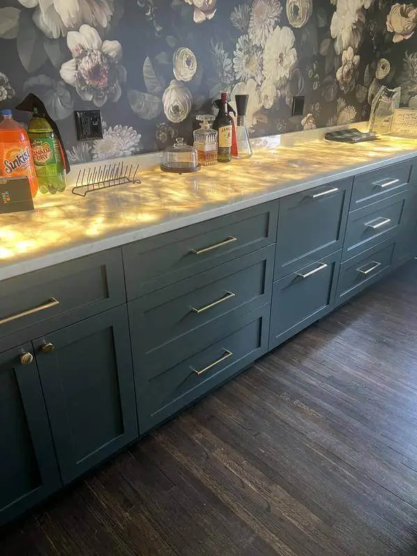 Backlit counter lighting installed by Electric A/C Inc