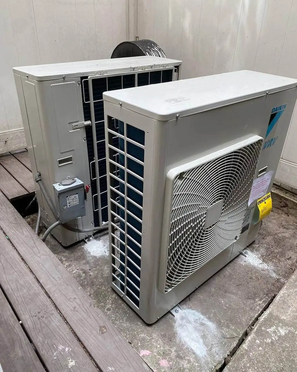 Daikin condensers installed on a Queens building by Electric A/C Inc