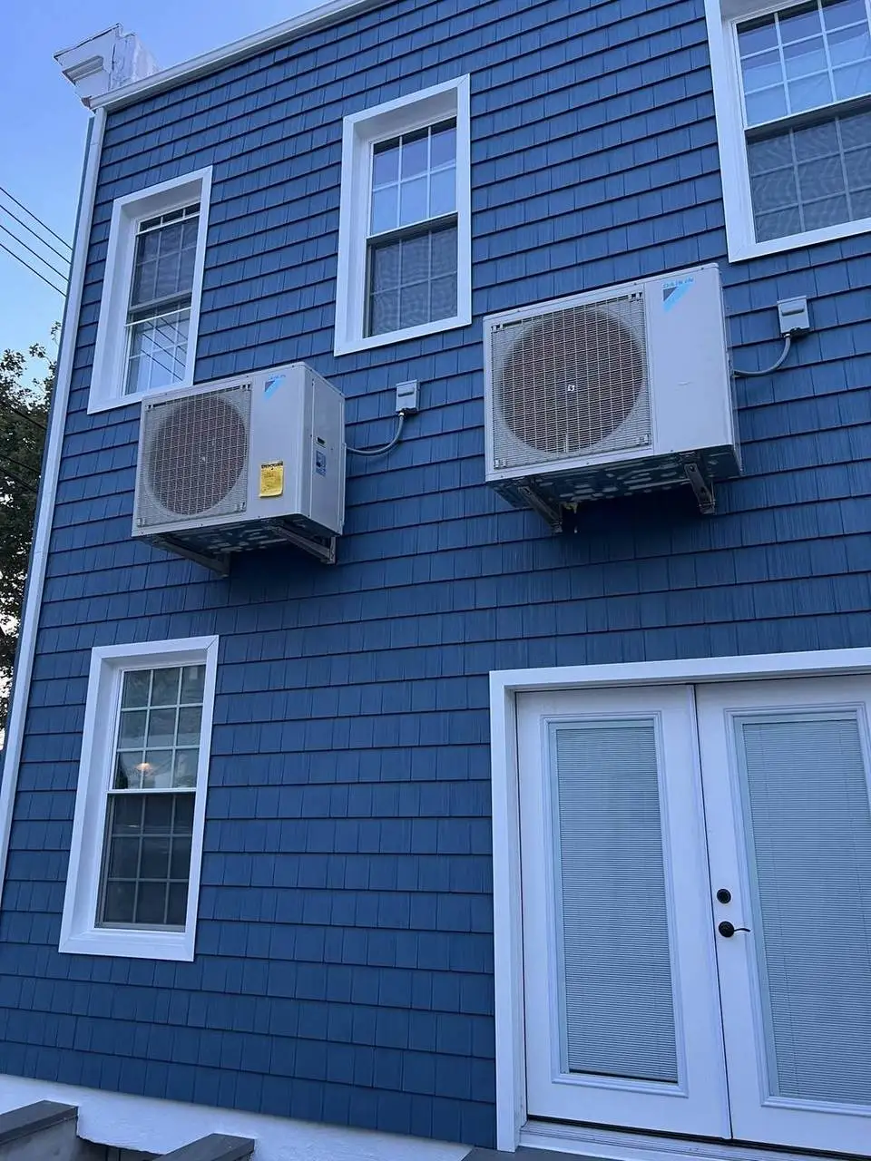 Daikin ductless units on a Queens house, installed by Electric A/C Inc