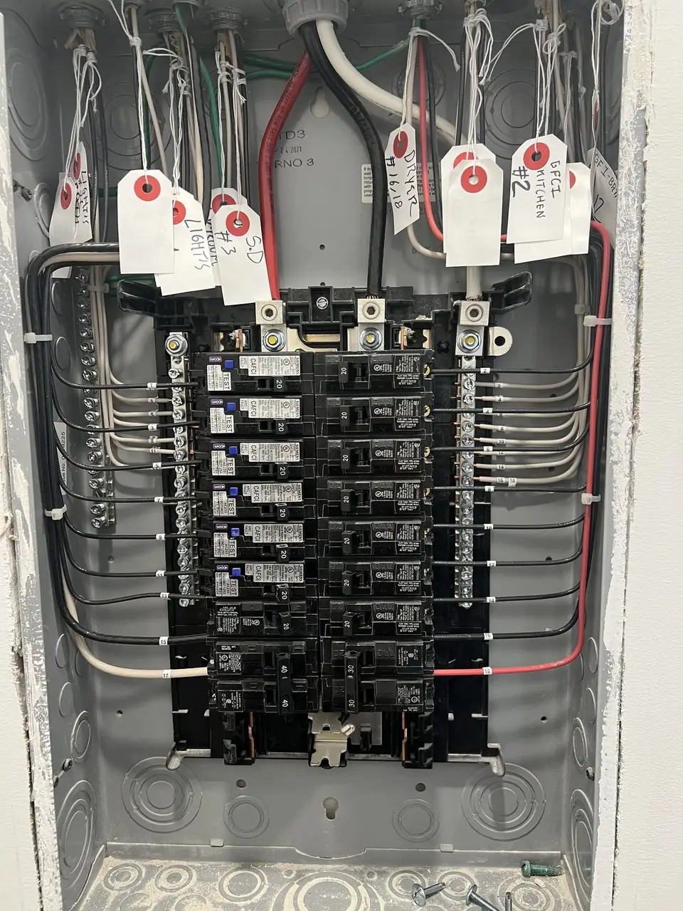 New labeled electrical panel installed and inspected by Electric A/C Inc
