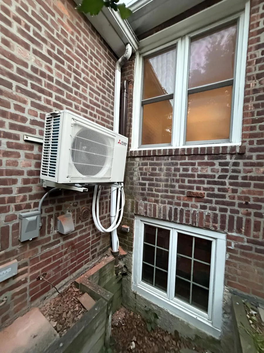 Mitsubishi Electric mini split outdoor unit with disconnect, Middle Village Queens